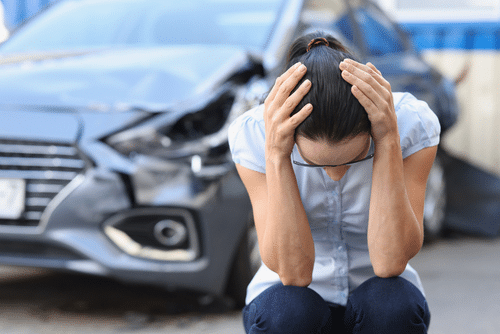 Texas car accident and woman in need of Mesquite car accident lawyer